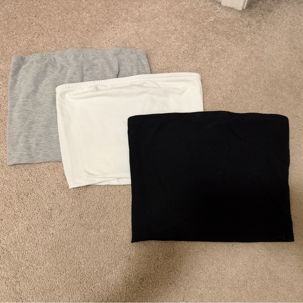 Black, White, and Grey Tube Top Set